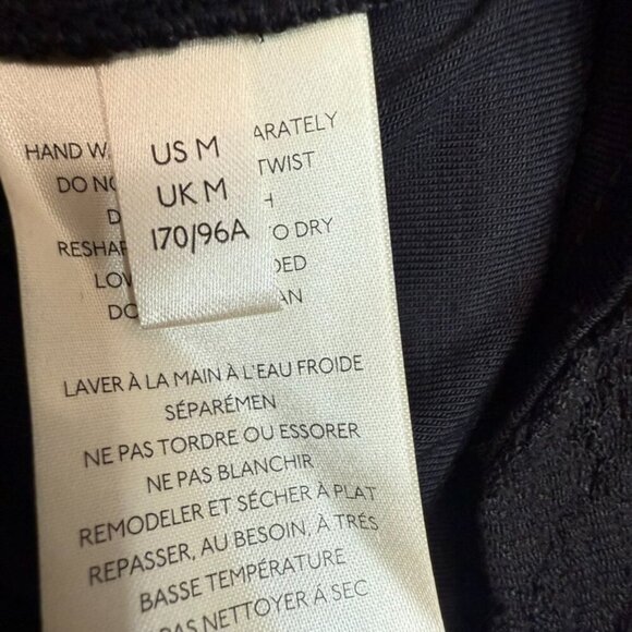 Free People Tea Time Blouse Women M Black Lace Open Back Puffed Sleeves Boho NWT - Picture 7 of 11